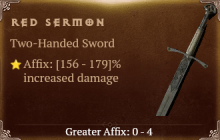 Red Sermon [ ⭐️ Affix: HIGH ROLL] Awakening SC