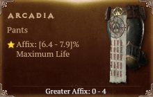 Arcadia [ ⭐️ Affix: HIGH ROLL] Awakening SC