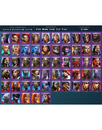 Lady Mikage Mythical | 24 Legend | 71 Epic | 8.5K Gems | 98K Energy | 1300+ Days [Komidus | Mezomel | Ninja | Astralon | Tatsu]