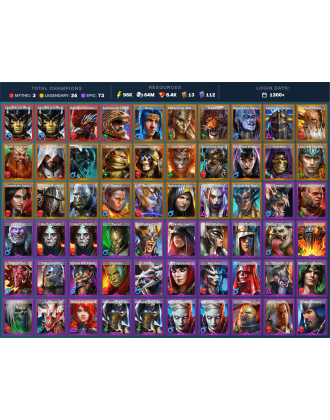 Aphidus Mythical | 24 Legend | 73 Epic | 8.4K Gems | 96K Energy | 1300+ Days [Galleus | Androc | Ninja | Yakarl | Narma]
