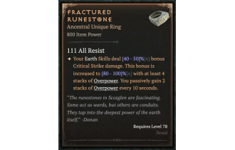 Fractured Runestone [ ⭐️ Affix: HIGH ROLL] Awakening SC