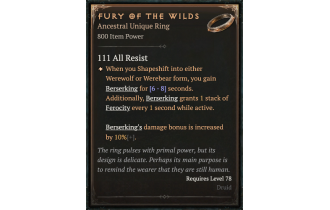 Fury of the Wilds [ ⭐️ Affix: HIGH ROLL] Awakening SC