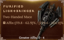 Purified Lightbringer [ ⭐️ Affix: HIGH ROLL] Awakening SC
