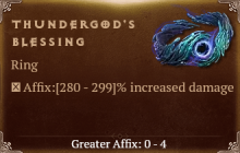 Thundergod's Blessing [ ⭐️ Affix: HIGH ROLL] Awakening SC