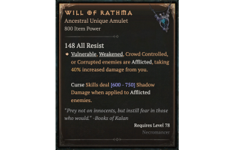 Will of Rathma [ ⭐️ Affix: HIGH ROLL] Awakening SC
