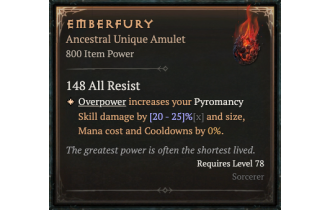 Emberfury [ ⭐️ Affix: HIGH ROLL] Awakening SC