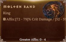 Molten Band [ ⭐️ Affix: HIGH ROLL] Awakening SC
