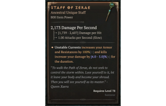 Staff of Zerae [ ⭐️ Affix: HIGH ROLL] Awakening SC