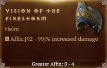 Vision of the Firestorm [ ⭐️ Affix: HIGH ROLL] Awakening SC