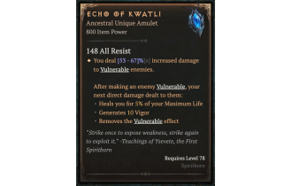 Echo of Kwatli [ ⭐️ Affix: HIGH ROLL] Awakening SC