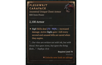 Fleshwrit Carapace [ ⭐️ Affix: HIGH ROLL] Awakening SC