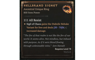 Hellbrand Signet [ ⭐️ Affix: HIGH ROLL] Awakening SC