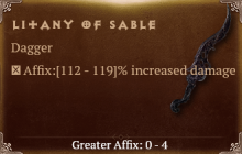 Litany of Sable [ ⭐️ Affix: HIGH ROLL] Awakening SC