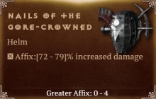 Nails of the Gore-Crowned [ ⭐️ Affix: HIGH ROLL] Awakening SC