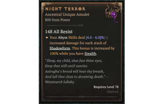 Night Terror [ ⭐️ Affix: HIGH ROLL] Awakening SC