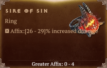 Sire of Sin [ ⭐️ Affix: HIGH ROLL] Awakening SC