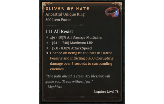 Sliver of Hate [ ⭐️ Affix: FIXED] Awakening SC