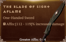The Blade of Sight Aflame [ ⭐️ Affix: HIGH ROLL] Awakening SC