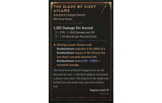 The Blade of Sight Aflame [ ⭐️ Affix: HIGH ROLL] Awakening SC