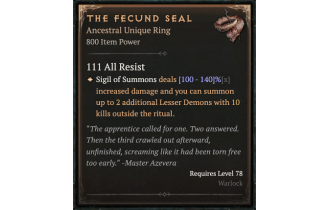 The Fecund Seal [ ⭐️ Affix: HIGH ROLL] Awakening SC
