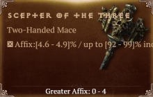 Scepter of the Three [ ⭐️ Affix: HIGH ROLL] Awakening SC