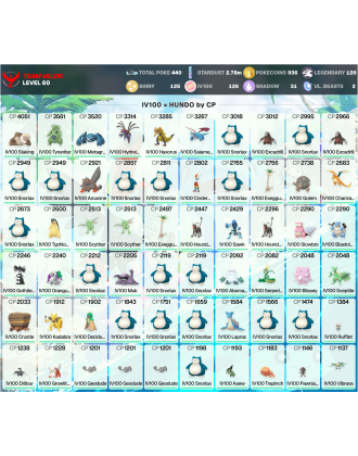 Legendary: 120 | Shiny: 125 | Hundo: 126 | ShinyLegend: 11 [Level: 60 | Stardust: 2.78m | Team: Valor]