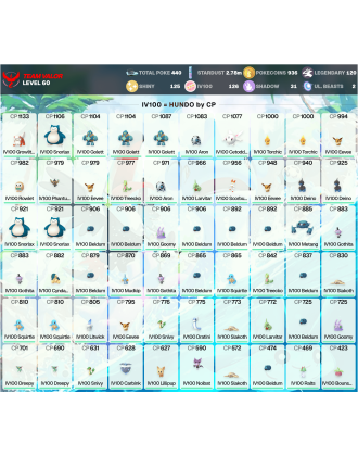 Legendary: 120 | Shiny: 125 | Hundo: 126 | ShinyLegend: 11 [Level: 60 | Stardust: 2.78m | Team: Valor]