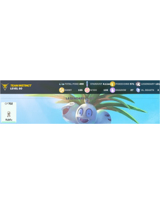 Legendary: 121 | Shiny: 155 | Hundo: 133 | ShinyLegend: 6 [Level: 60 | Stardust: 4.11m | Team: Instinct]