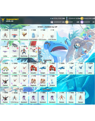 Legendary: 151 | Shiny: 185 | ShinyLegend: 5 [Level: 60 | Stardust: 2.73m | Team: Instinct]