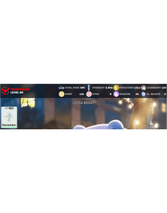Legendary: 123 | Shiny: 141 | Hundo: 8 | ShinyLegend: 9 [Level: 60 | Stardust: 2.37m | Team: Valor]