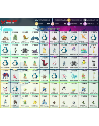 Legendary: 80 | Shiny: 114 | Hundo: 82 | ShinyLegend: 6 [Level: 60 | Stardust: 2.39m | Team: Valor]