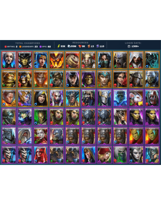 Night Queen Krixia Mythical | 23 Legend | 82 Epic | 8K Gems | 94K Energy | 1300+ Days [Krixia | Aphidus the Hivelord | Hansel]
