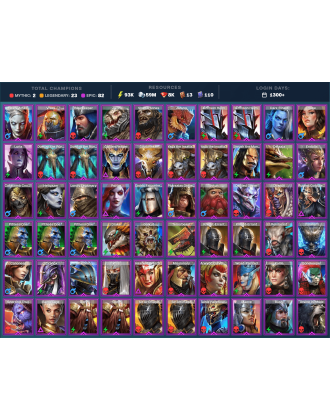 Night Queen Krixia Mythical | 23 Legend | 82 Epic | 8K Gems | 94K Energy | 1300+ Days [Krixia | Aphidus the Hivelord | Hansel]