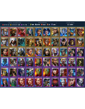 Gharol Bloodmaul Mythical | 25 Legend | 74 Epic | 8.3K Gems | 89K Energy | 1300+ Days [Frolni | Mezomel | Ninja | Wythir]