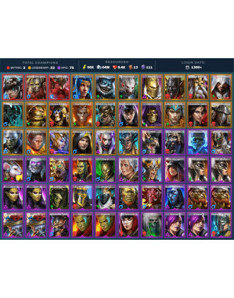 Nais Mythical | 23 Legend | 76 Epic | 8.4K Gems | 96K Energy | 1300+ Days [Gizmak | Frolni | Ninja | Boragar | Raglin | Nari]