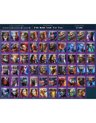 Nais Mythical | 23 Legend | 76 Epic | 8.4K Gems | 96K Energy | 1300+ Days [Gizmak | Frolni | Ninja | Boragar | Raglin | Nari]