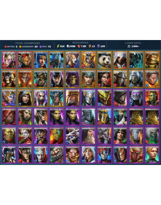 Starsage Galathir Mythical | 22 Legend | 73 Epic | 8K Gems | 92K Energy | 1300+ Days [Hierophant Lazarius | Lanakis | Ninja]