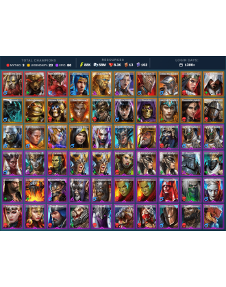 Gizmak Mythical | 23 Legend | 80 Epic | 8.3K Gems | 88K Energy | 1300+ Days [Frolni | Mezomel | Ninja | Yumeko | Cardiel]