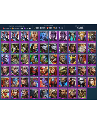 Gizmak Mythical | 23 Legend | 80 Epic | 8.3K Gems | 88K Energy | 1300+ Days [Frolni | Mezomel | Ninja | Yumeko | Cardiel]