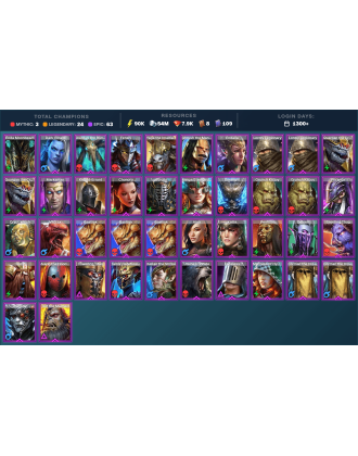 Gizmak Mythical | 24 Legend | 64 Epic | 8K Gems | 91K Energy | 1300+ Days [Joan the Luminant | Frolni | Ninja | Georgid | Altan]