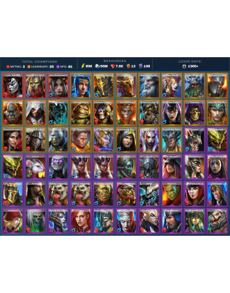 Lady Mikage Mythical | 25 Legend | 81 Epic | 7.8K Gems | 91K Energy | 1300+ Days [Gizmak | Nell Blackteeth | Ninja | Lanakis]