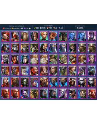Lady Mikage Mythical | 25 Legend | 81 Epic | 7.8K Gems | 91K Energy | 1300+ Days [Gizmak | Nell Blackteeth | Ninja | Lanakis]