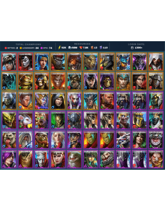 Nais Mythical | 24 Legend | 74 Epic | 8K Gems | 93K Energy | 1300+ Days [Frolni | Lady Mikage | Ninja | Tatura | Ragash | Ruel]