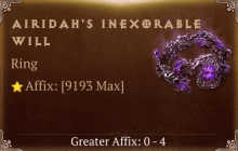 Airidah's Inexorable Will [ ⭐️ Affix: MAX ROLL]