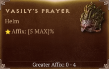 Vasily's Prayer [ ⭐️ Affix: MAX ROLL]