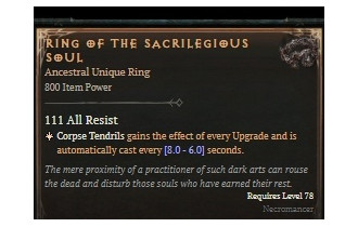 Ring of the Sacrilegious Soul [ ⭐️ Affix: MAX ROLL]