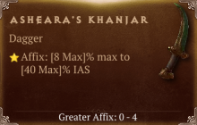 Asheara's Khanjar [ ⭐️ Affix: MAX ROLL]