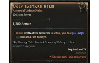 Ugly Bastard Helm [ ⭐️ Affix: MAX ROLL]