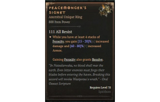 Peacemonger's Signet [ ⭐️ Affix: MAX ROLL]