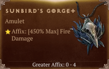 Sunbird&rsquo;s Gorget [ ⭐️ Affix: MAX ROLL]